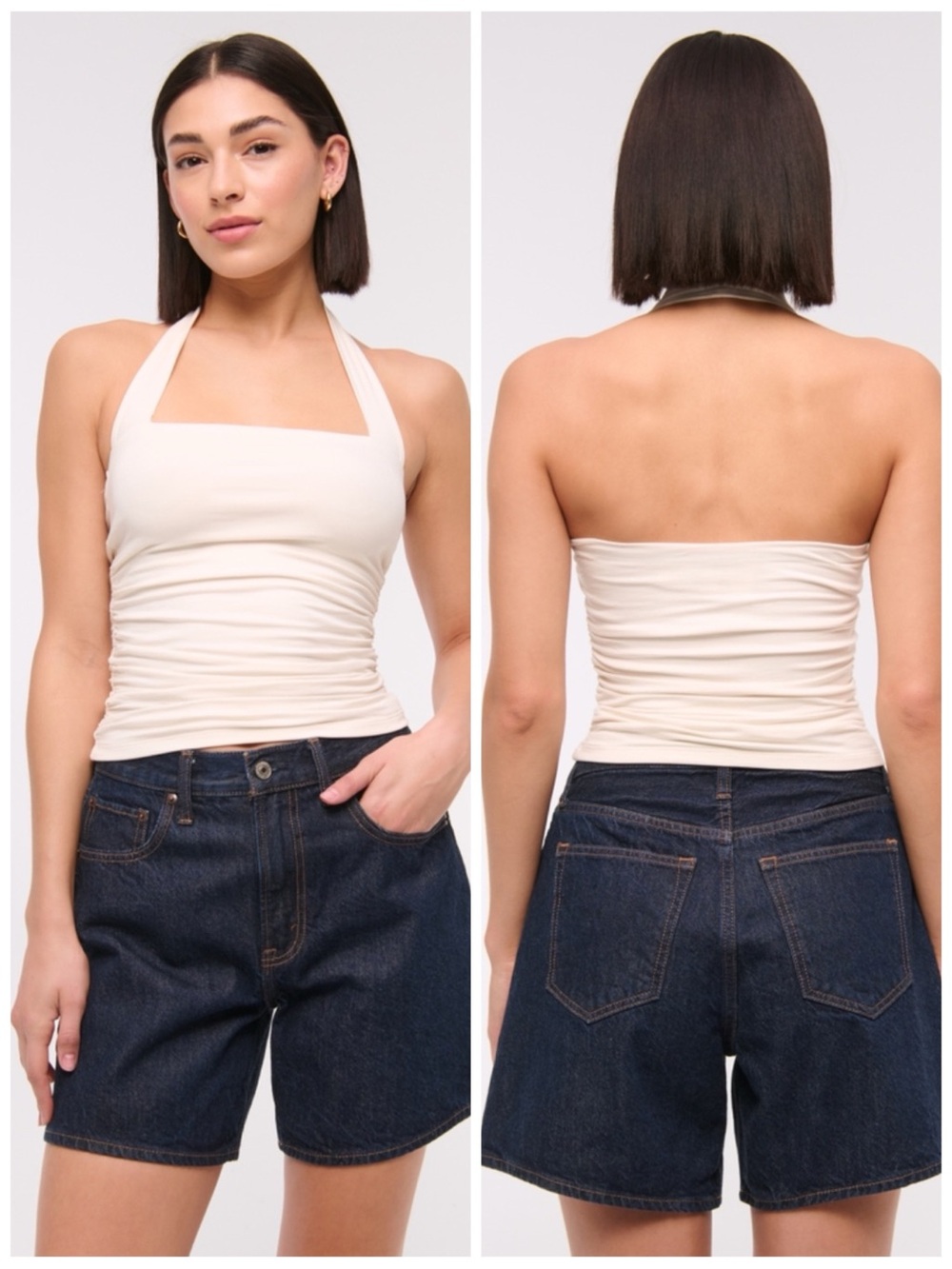 ABERCROMBIE & FITCH Women’s Size 27 Dark Wash The Loose High Rise Shorts